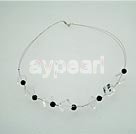 Wholesale black white crystal necklace