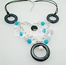 agate blue crystal necklace