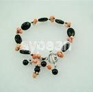 coral black crystal bracelet