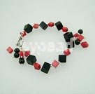 coral black gem bracelet