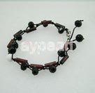 Wholesale Gemstone Bracelet-black crystal tiger eye bracelet