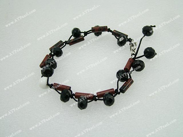 black crystal tiger eye bracelet