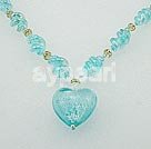 Wholesale blue crystal colored glaze necklace