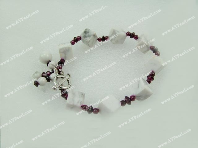 white turquoise garnet bracelet