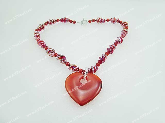 agate glacis de couleur collier