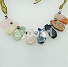 Wholesale pearl colorful gem necklace