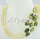 pearl yellow gem necklace