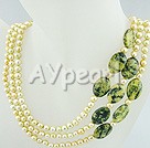 Wholesale Jewelry-pearl yellow gem necklace
