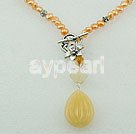 pearl yellow jade necklace