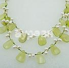 pearl olive jade necklace