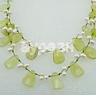 pearl olive jade necklace
