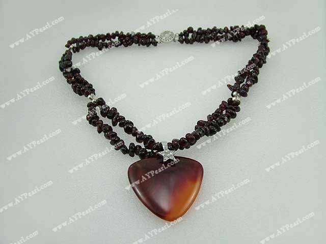 garnet agate necklace