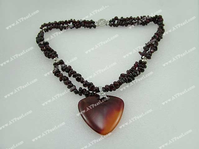 Garnet Agate halskjede