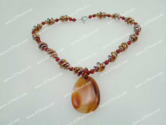 agate colored glaze necklace
