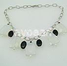black gem garnet opal necklace