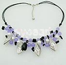 Wholesale purple jade black gem necklace