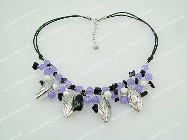 purple jade black gem necklace