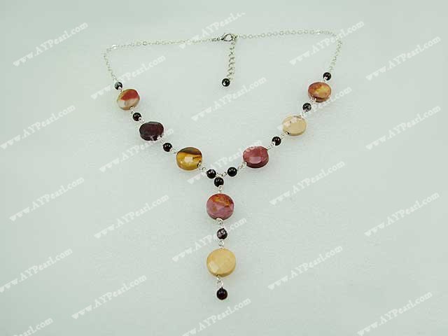 garnet faceted opal necklace