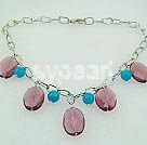 amethyst blue gem necklace