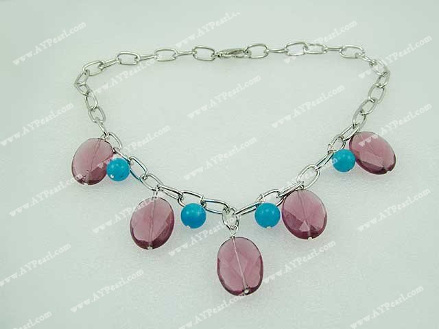 amethyst blue gem necklace
