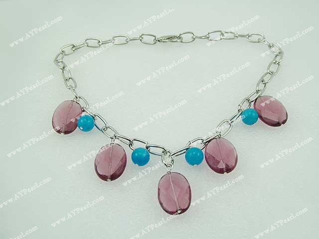 collier d'améthystes gemme bleue