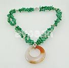 Wholesale green gem agate necklace