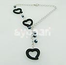 crystal black stone necklace