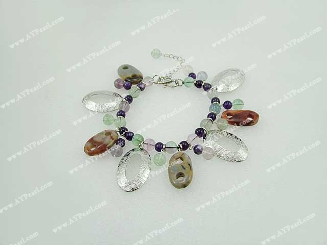 Rainbow fluorite agate bracelet