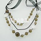 Wholesale smoky quartz white turquoise necklace