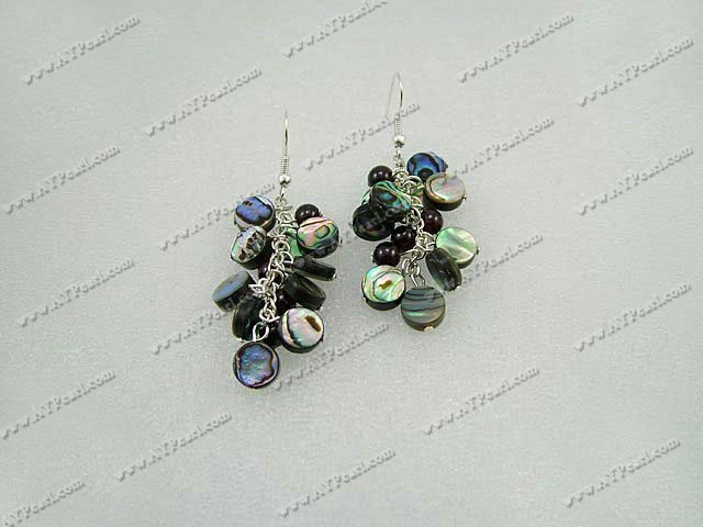 garnet shell earrings