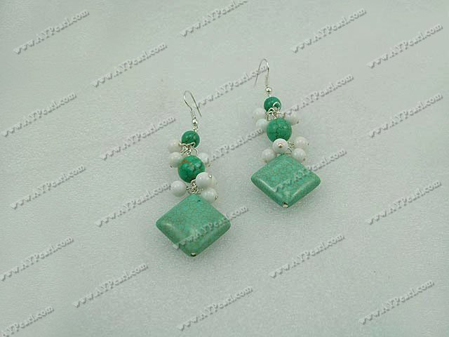 Wholesale Turquoise Jewelry-turquoise white porcelain stone earring