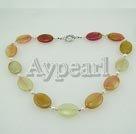 Wholesale Gemstone Necklace-pearl 3 colored jade necklace