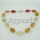 pearl 3 colored jade necklace