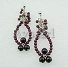 Wholesale garnet black gem earrings