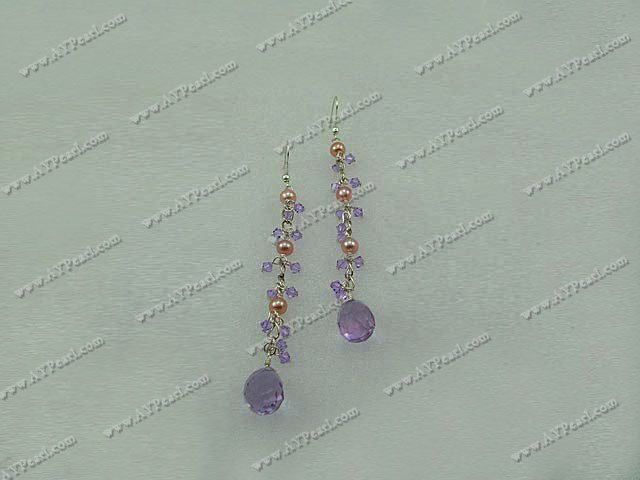 Austrian crystal pearl earrings