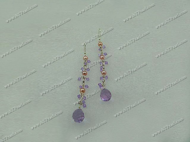 Austrian crystal pearl earrings