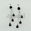 Wholesale black crystal garnet earrings