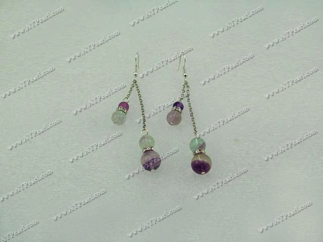 Rainbow fluorite earring