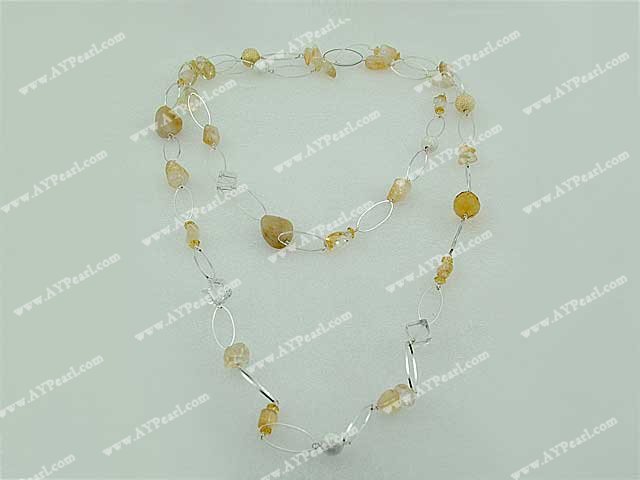 collier en cristal blanc jaune