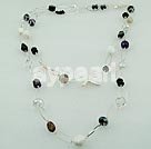 Wholesale black gem pearl stone necklace