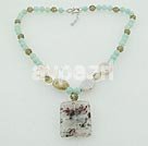 Wholesale Amazon gem agate necklace