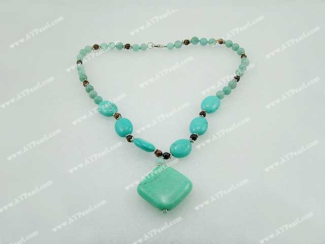 Amazon gem turquoise tiger eye necklace