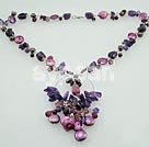 perle collier d'améthystes grenat