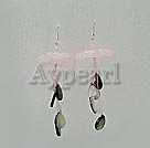 Wholesale Gemstone Earrings-rose quartz shell earrings