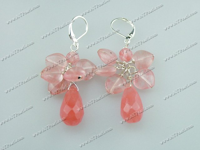 cherry quartz earrings