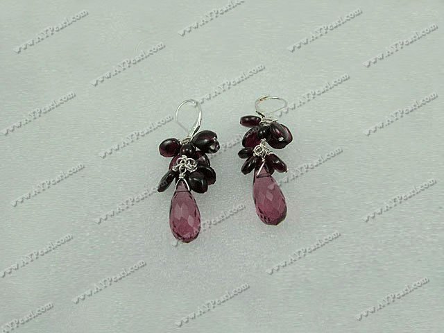 crystal garnet earrings