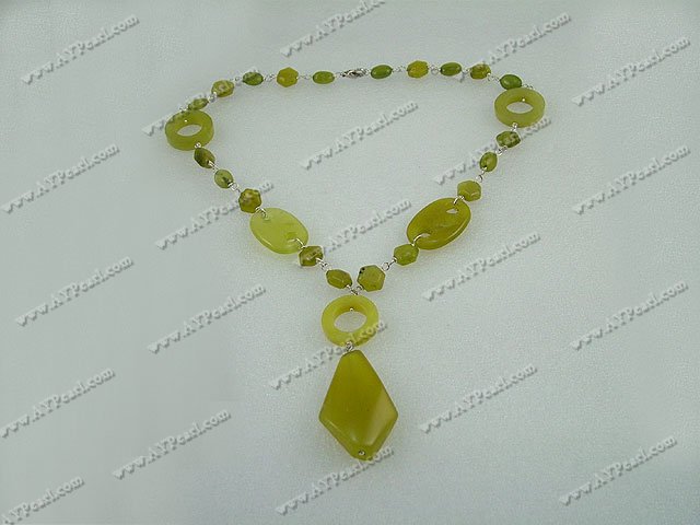 Imitation Jewelry supplies-olive jade necklace
