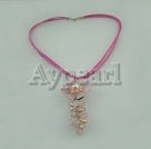 Wholesale rose quartz pearl necklace