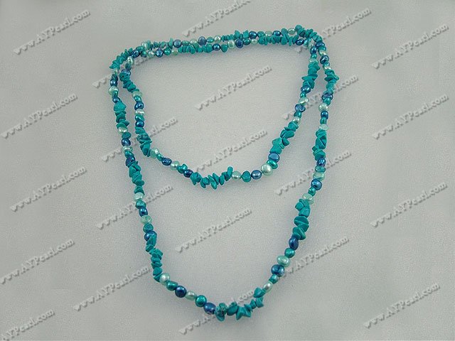 collier de perles turquoise pierre