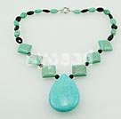 Wholesale turquoise black gem necklace